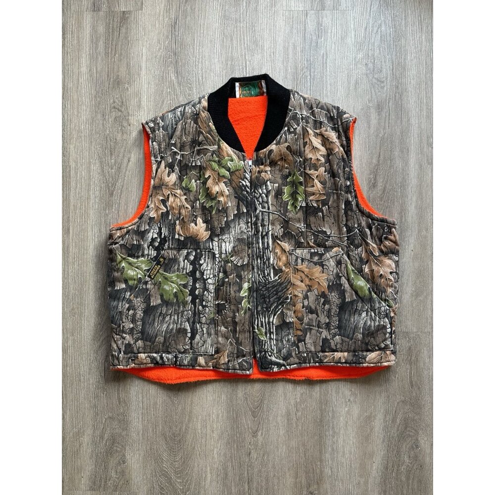 Vintage Golden Retriever Real Tree Vest Reversible Orange Camo Rare Hunting